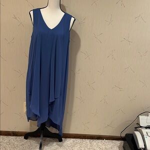 Chico's High Low Sleeveless Dress in Deep Blue